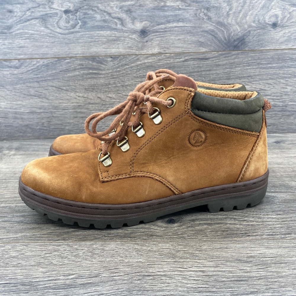 Arizona Jean Company Hiking Boots Mens 8M Tan Leather Lace Up Lug Sole 7115